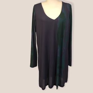 Purple and green dress